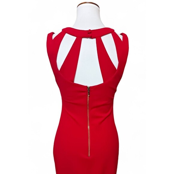 Premier Amour Y2K Sheath Bodycon Cutout Red Party Dress Women's Size 6 Christmas - Picture 4 of 7